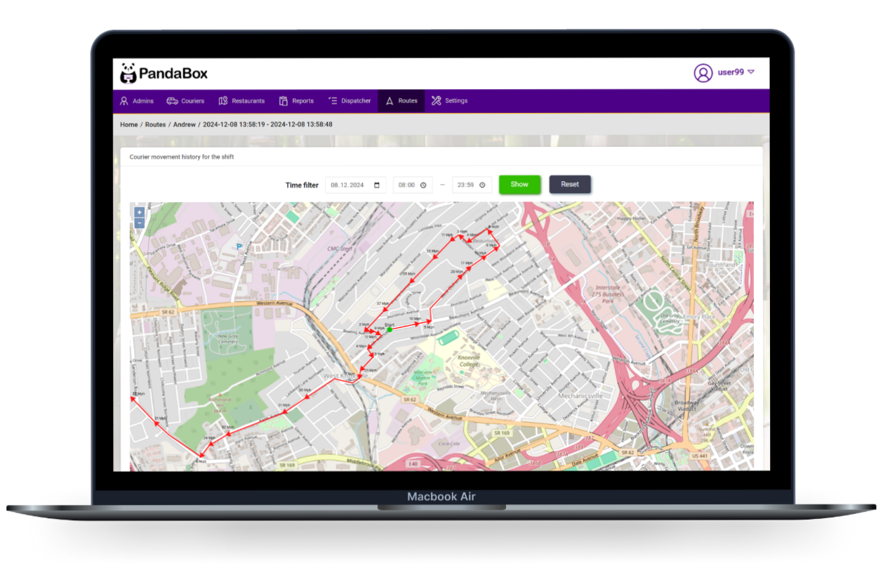 Dispatcher Panel Screenshot