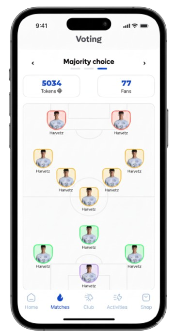 Votio interactive activities interface